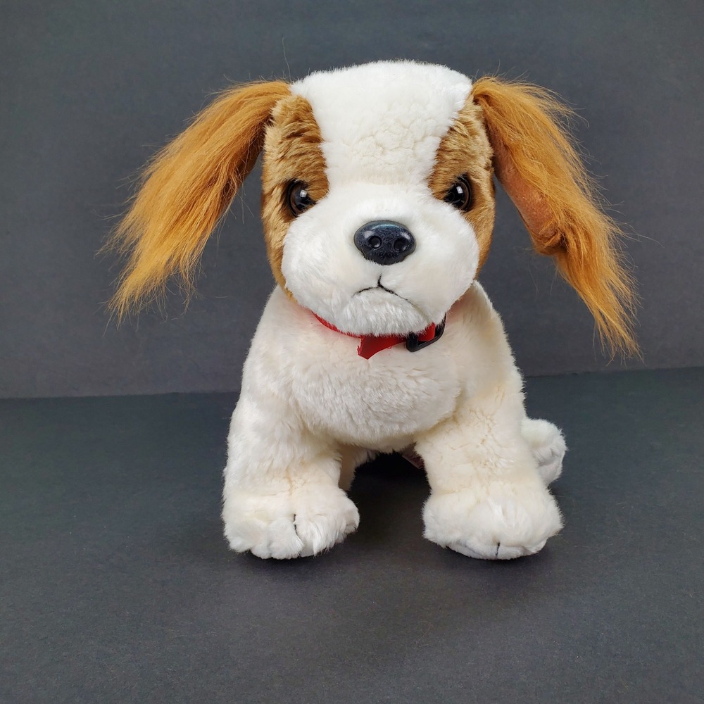 Ty Beanie Buddies King Charles Spaniel Dog Plush 2001 White Tan Stuffed 12"